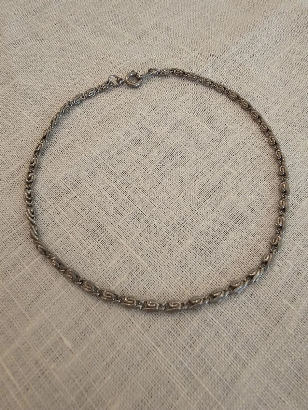 Cool Vintage Silver Chain Anklet Ankle Bracelet  9"
